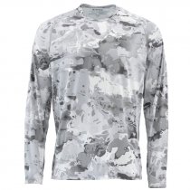 Simms® Solarflex Crewneck Shirt - Prints - Cloud Camo Grey - 3XL